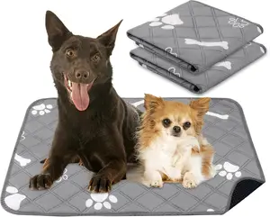 Washable Pee Pads for Dogs, 18'' x 24" Reusable Puppy Pads with Super Absorbent for Pet Training, Housebreaking and Incontinence, 2 Pack Puppy Potty Pads with Waterproof Bottom