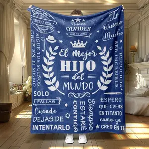 Letter Pattern Blanket, Letter Print Blanket, 1 Count Casual Soft Warm Cozy Throw Blanket, Air-conditioned Room Blanket, Warm Nap Blanket for Home & Office & Travel