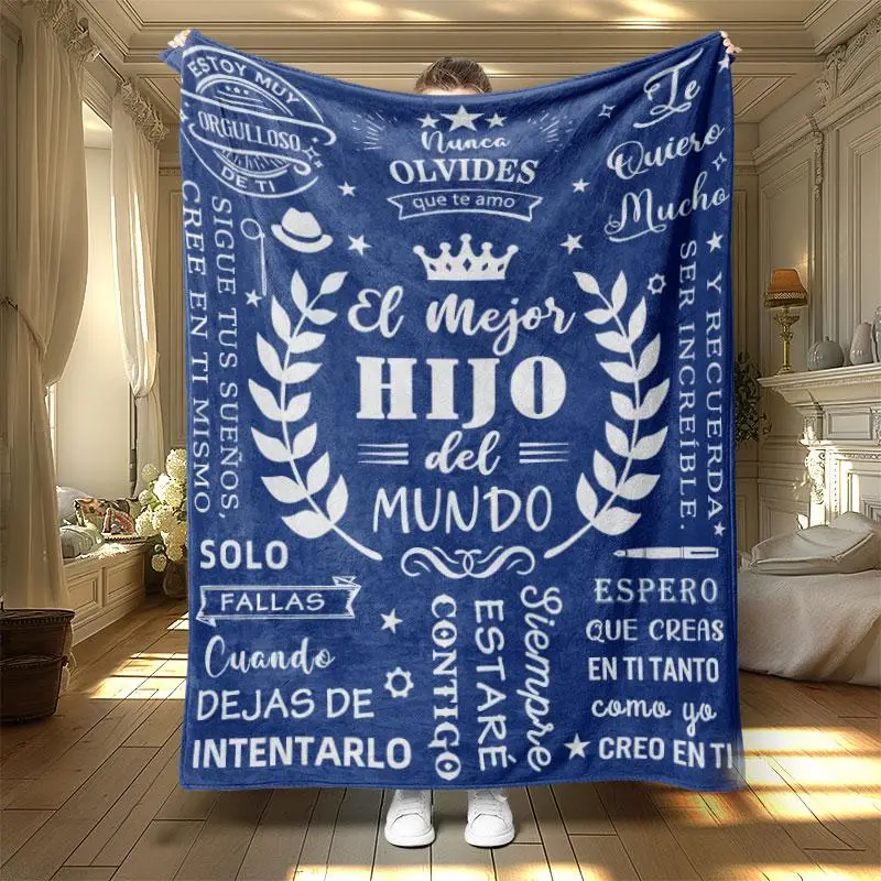 Letter Pattern Blanket, 1 Count Casual Soft Warm Throw Blanket, Air-conditioned Room Blanket, Warm Nap Blanket for Home & Office & Travel