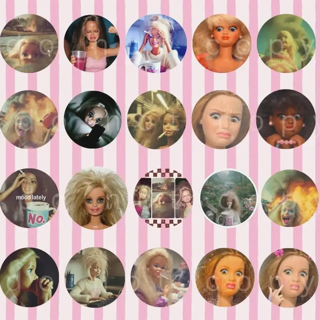 20 ops (not combo 20) Crash Out Dolls Badge Reel| Funny Doll Memes ID Holder