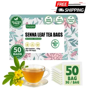 100% Organic Senna Tea – 50 Teabags (3g Each) | Pure Natural Leaves | Relieves Constipation & Aids Digestion | Caffeine-Free, Sugar-Free, Vegan | Eco-Friendly Packaging