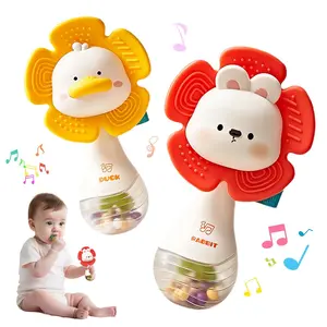 2 PCS Baby Rattles Teething Toys 3-6 Month, Baby Toys for 0-6 Months Infant Toy Sensory Toys with Beads Grasping Shaker, Newborn Must Haves Montessori Toys Babies Gifts