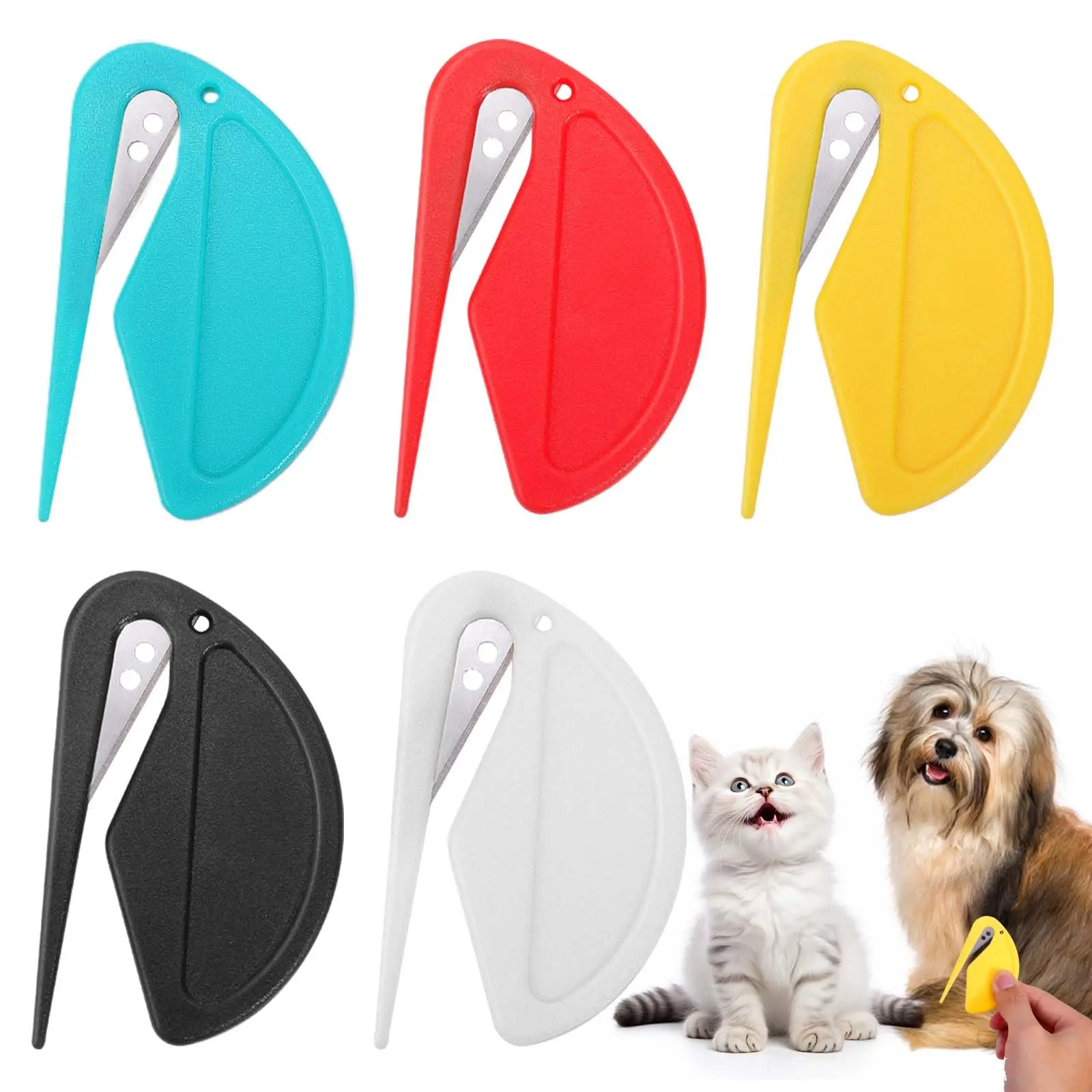 5-Piece Pet Grooming Deshedding Comb Set - Durable & Portable Metal Detangling Tools with Massages for Dogs and Cats, Aids Beauty/Hair Care, Builds Bond