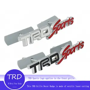 3D Grille TRD sports Emblem badge Hood Badge Sticker for Corolla Camry Avensis Rav4 Yaris Toyota Auris auto accessaries car styling
