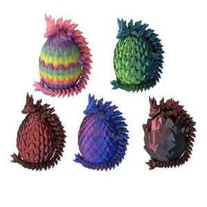 5PCS 3D Printed Mini Dragon Egg with Dragon Inside,Mythical Prefilled Easter Eggs with Glow in The Dark