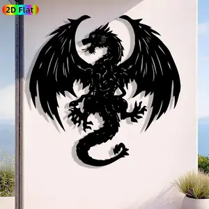 1pc Avant-Garde Dragon Metal Wall Art, Avant-Garde Dragon Statue Mural, Iron Craft, Perfect for Living Room, Garden, Zoo Corner Decor, Intricate Craftsmanship, Silhouette Wall Decor, Christmas Decor, Ideal Gift for Trend Seekers