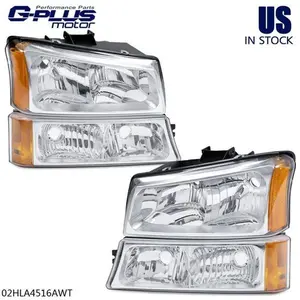 Pair Headlights W/ Amber Reflector Fit For 2003-06 Chevy Silverado Avalanche New Pair Headlights W/ Amber Reflector Fit For 2003-06 Chevy Silverado Avalanche New
