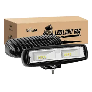 Nilight 6-Inch 48W Output 4800LM LED Light Bar, Bright Aluminum Alloy Flood Work Lights (Pair), ATV Compatible, Light Bar Car, Led Car Lights