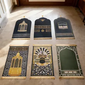 Islamic Prayer Rug - High-Quality Kaaba Design Mat for Spiritual Worship & Home Decoration, Muslim Prayer Rugs, Prayer Mats