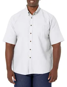 Red Kap Menswear Short-Sleeve Poplin Material Top - Men's Stain-Resistant, Wrinkle-Resistant Poplin Dress Shirt, White, 3X-Large US