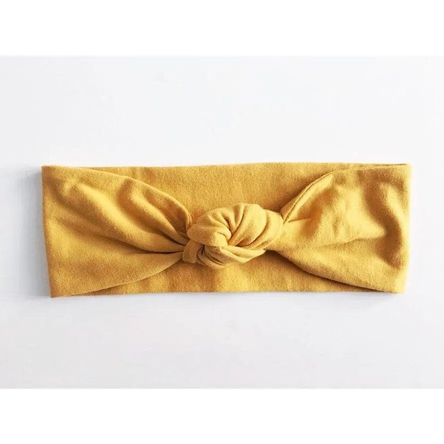 Mustard Yellow Top Knot Headband