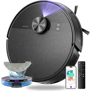 Robot Vacuum and Mop Combo, 7000Pa Robotic Vacuum with Lidar Navigation, 180mins Runtime, -Free Robot Mop, 5 Editable Maps, APP/Remote/Voice Control, Ideal for Hard Floors and Carpets