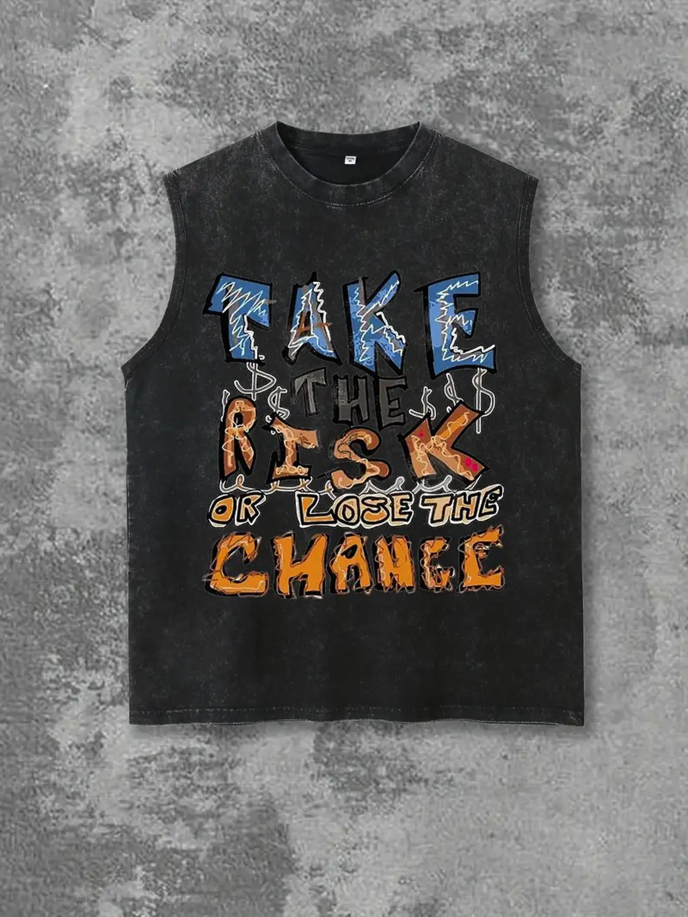 Men's Pure Cotton Washed Vest(Plus Size), Dual-purpose for Daily Commute Inner Wear and Outer Wear, Street-Style Handsome Casual Wear2026 Popular Men's 230g Washed Cotton Sleeveless Vest- Vintage Street Style Pattern "Adventure or Miss the Chance"