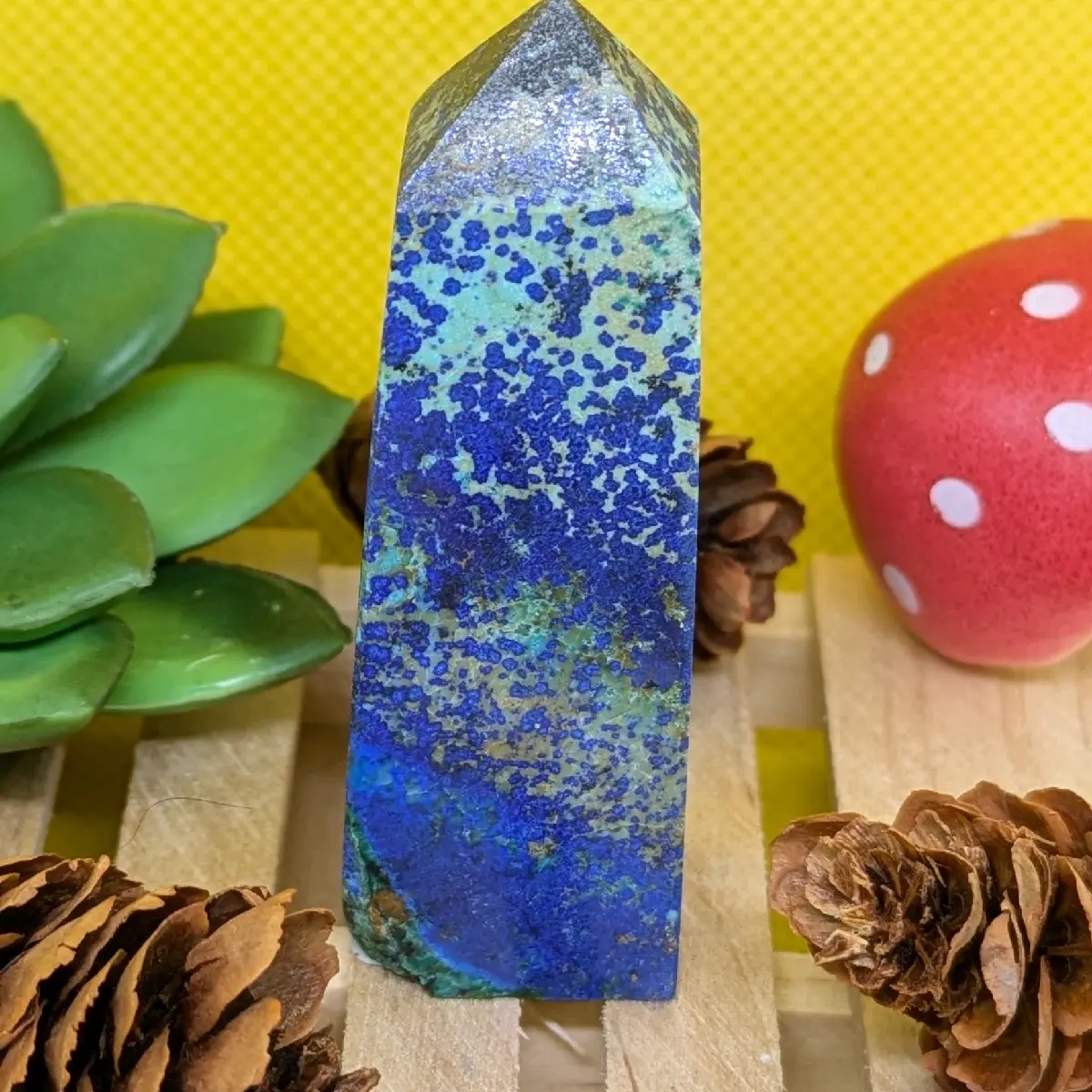 Min Tower Azurite/Malachite Mini with Natural Stone