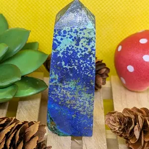 Min Tower Azurite/Malachite Mini with Natural Stone