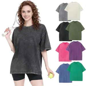 Women's Oversized T-Shirt Acid Wash Loose Fit Vintage Washed Tee Short Sleeve Streetwear Casual Basic Crewneck Top Summer Baggy Womenswear Comfort