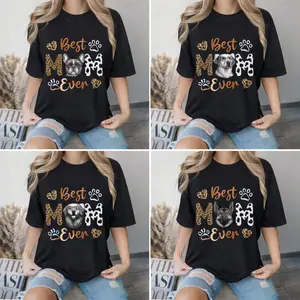 Best Dog Mom Ever Leopard Print TShirt Black & White – 25 Cute Dogs Personalized Custom Dog Lover Gift for Stylish Moms Today