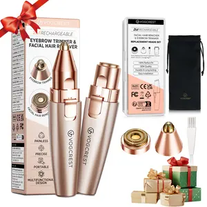Eyebrow Facial Trimmer: 2 in1 Rechargeable Facial Hair Removal and Eyebrow Electric Shaver - Face Lips Body Painless Facial Razor Daily Comfort