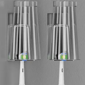 2pcs Stainless Steel Toothbrush Holder, Suitable for Bathroom Sink, Makeup Table, Kitchen Counter, Durable and Space-Saving Design