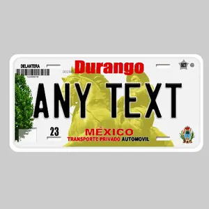 License Plates Placas de Durango México personalizada