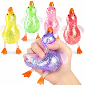 Stress Ball Pink Cute Duck Squishy Ultra Slow Rising Soft Moldable Gel Sensory Fidget Toy for Anxiety Relief Focus Kids Gift