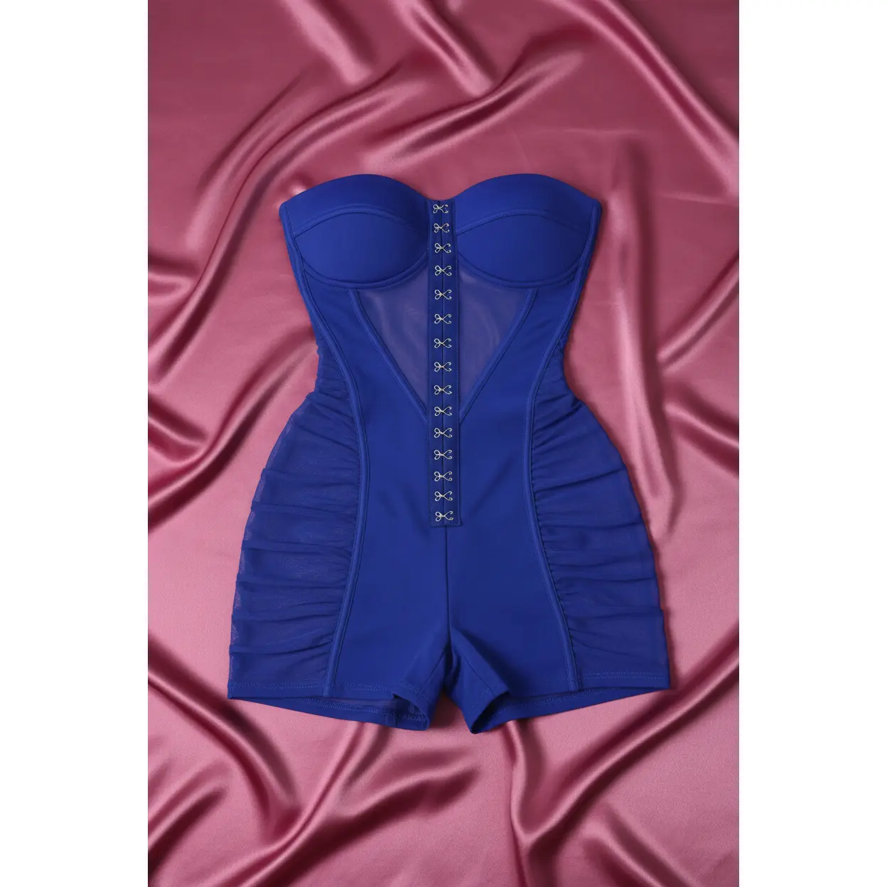 Josie Sheer Romper-Blue
