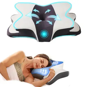 Sleep guru-recommended neck pillow, side sleeper pillow, contoured memory foam pillow for back and stomach sleepers, two height options, zoned contour design