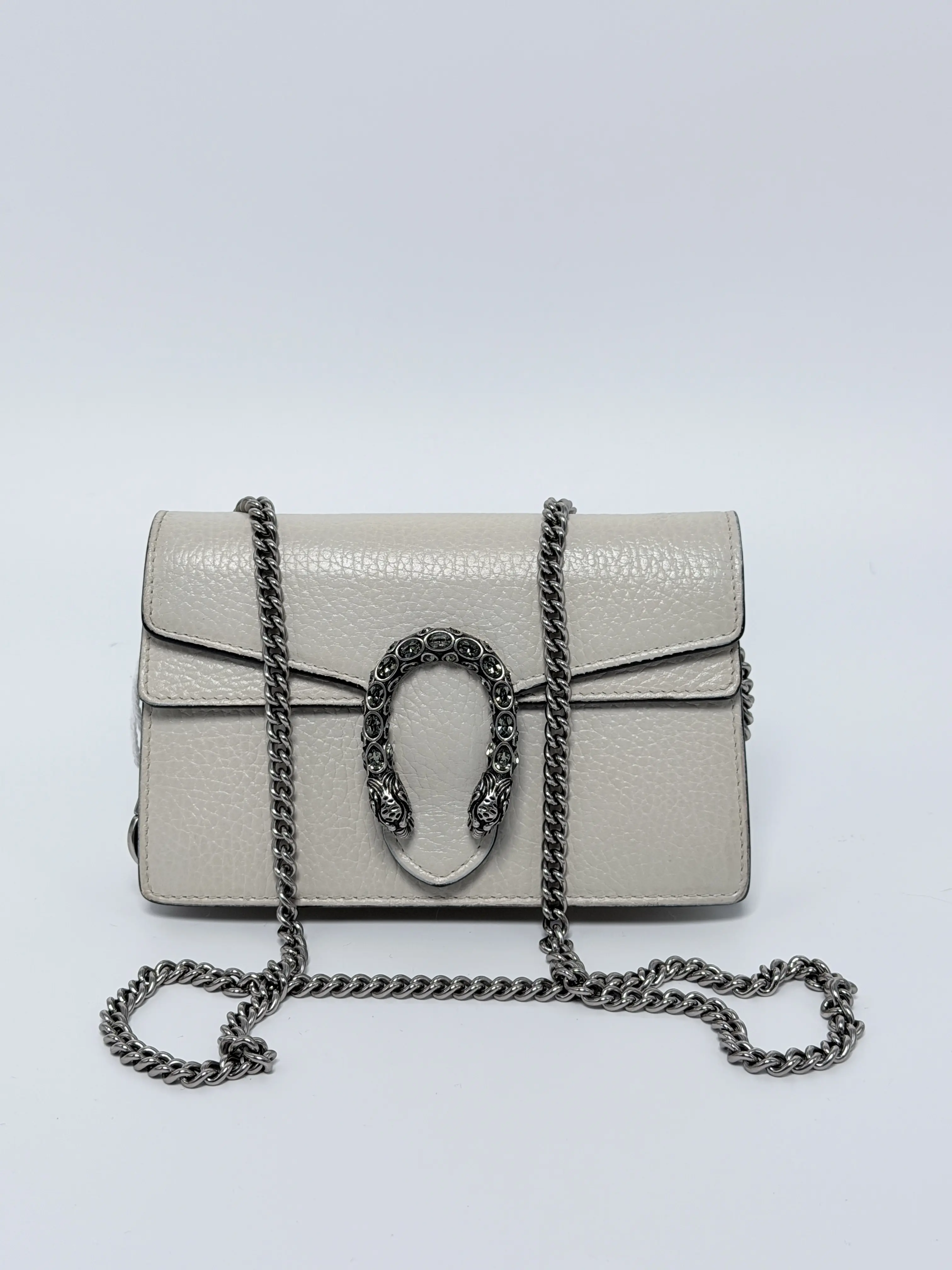 Pre-owned GUCCI Leather Crossbody Bags Authentic Dionysus Off White Mini Chain Wallet Crossbody Bag JD104GG