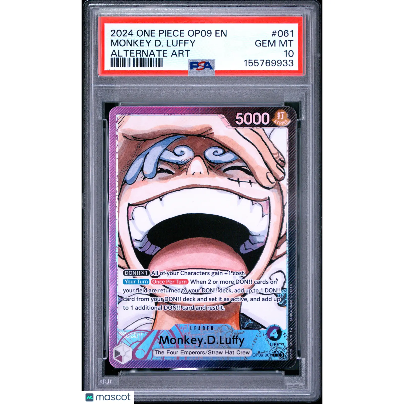 2024 One Piece OP09-Emperors In The New World Monkey D. Luffy Alt Art PSA 10