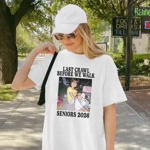 Last Crawl Before We Walk Shirt, Senior 2026 Shirt Custom Photo, Y2K Graduation Shirt, Class of 2026 Shirt, Senior Bar Crawl Tee Shirt