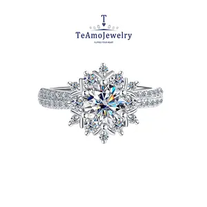 925 sterling silver snowflake artificial gemstone ring, perfect for daily party holiday occasions, ideal anniversary Christmas gift for girlfriend