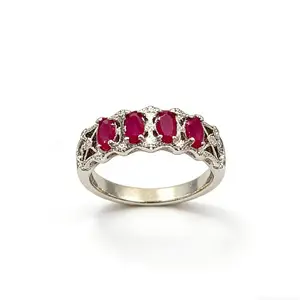 Vintage Ruby Sparkle Ring — Delicate, Fashionable, Premium Feel, Versatile Index Finger Ring for Women