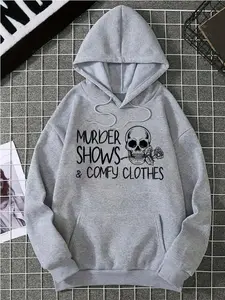 Women's Hooded Sweatshirt With Slogan Print And Drawstring Closure I'M NOT SHORT I'm Concentrated Awesome Casual Fabric Womenswear Unisex