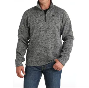 Cinch Mens Gray 1/4 Zip Pullover Fleece - MWK1080014-GRY