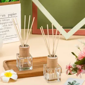Square Glass Diffuser and Reed Sticks