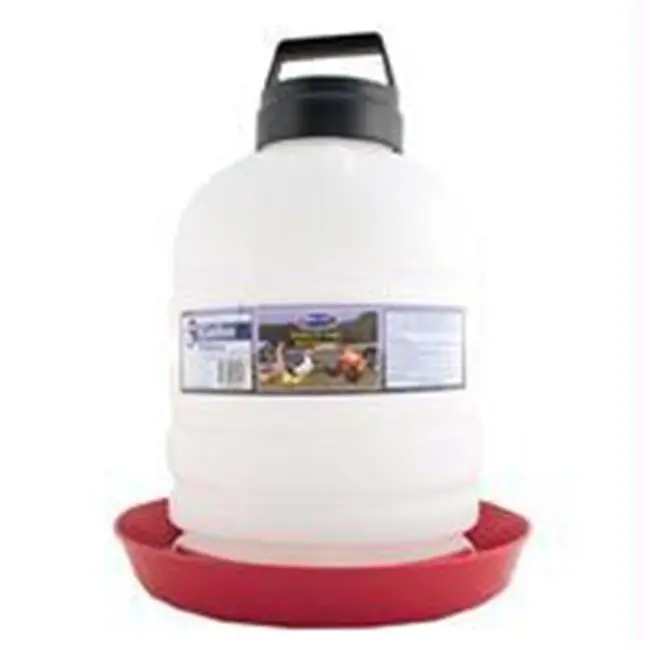 212 MAIN Automatic 5 Gal Top-Fill Poultry Water Fountain Bowl with Rugged Handle Grip - Sturdy, Dent-Proof, Rust-Proof Polyethylene Feeder with Easy Filling, Vacuum-Sealed Cap for Barn, Stable (Model P5G04), 5 Gallon