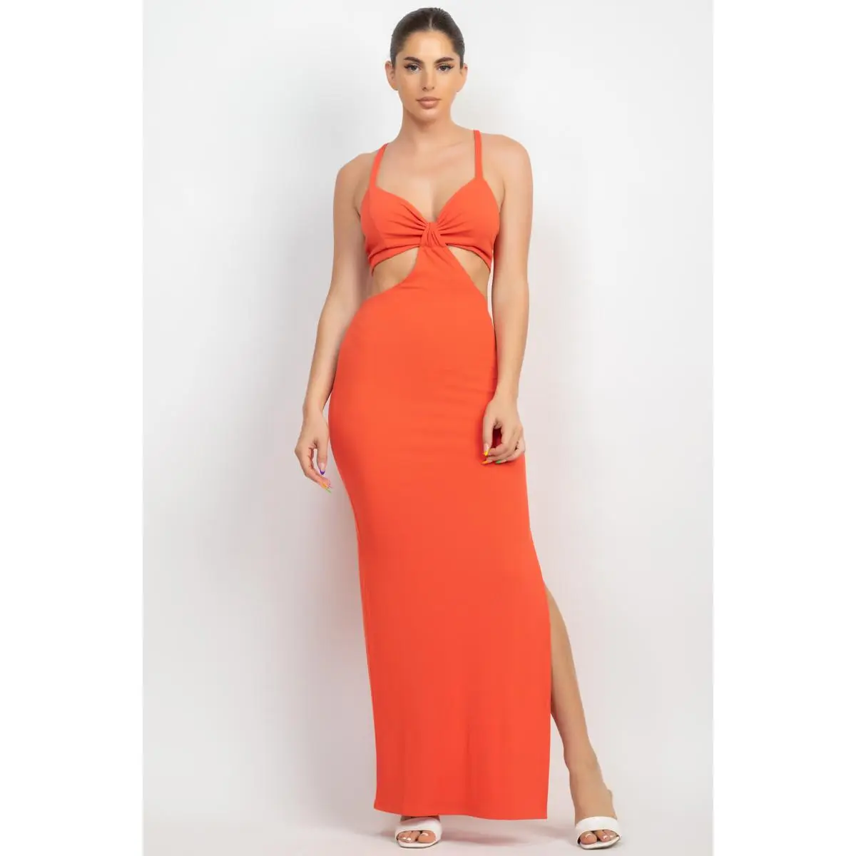 white christmas dresses Burnt Orange Cut Out Midi Dress – AX Paris