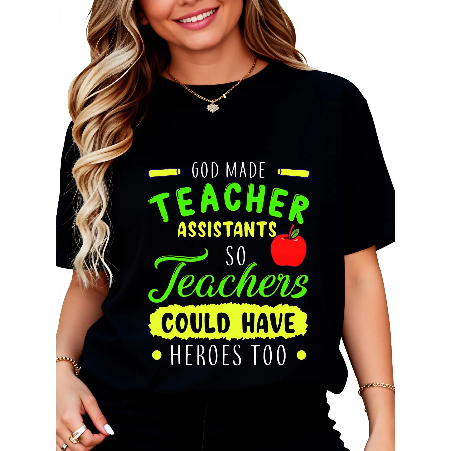 Cotton Teacher Aide Assistant Funny Hero Gift T-Shirt