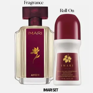 Avon Imari Original 1.7 oz Perfume Set with Cream Alluring Bergamot Jasmine Amber Scent for Mysterious Sensuality