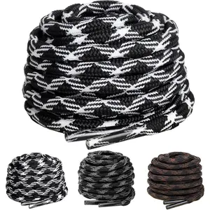3 Pair Boot Shoe Laces, Round Shoelaces for Athletic Running Hiking Sneakers Shoes Boot