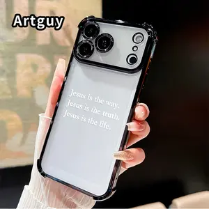 Phone Case for iPhone 17 16 Pro Max 15 Plus 14 13 12 11 E Air faith in Jesus Pattern Anti-drop Durable Total Protective Shockproof Transparent Cover Casing