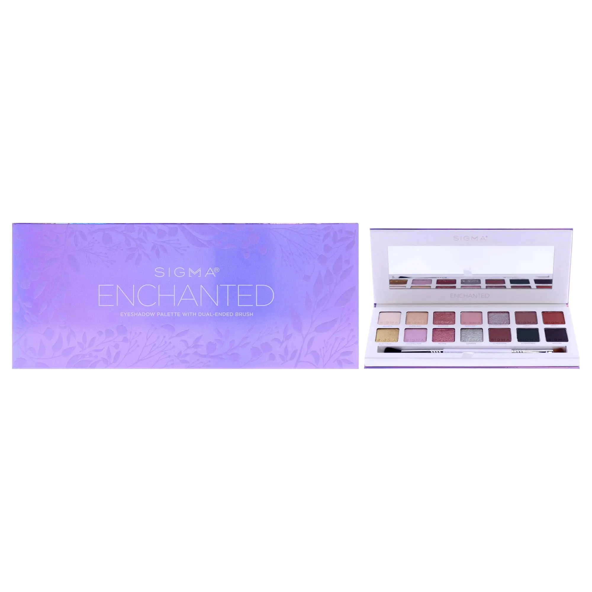 Women's Enchanted Eyeshadow Palette - SIGMA Cosmetic Makeup 2-Piece Set, 0.61oz Eye Shadow, Apply Easily Brush, Enhances Look
