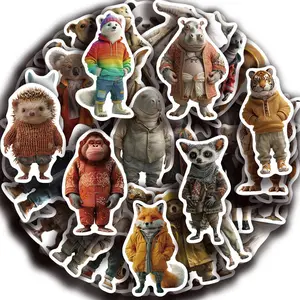 Animal Design Sticker, 50pcs/set Creative Decorative Sticker, DIY Decals for Water Bottle, Laptop, Phone Case, Scrapbooking, Journal Making, Ornaments
