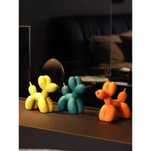 1pc Balloon Dog Sculpture, Resin Creative Cute Animal Crafts Statue Balloon Dog Statue Art Sculpture Modern Desktop Ornaments Decoration, Suitable For Home Bedroom Living Room And Office Ornaments