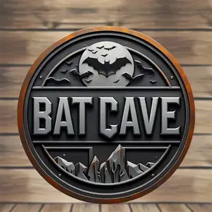 Vintage Bat Cave Metal Sign, Bat Cave Logo, Unique Wall Art Plaque for Creative Indoor and Outdoor Decor, Halloween