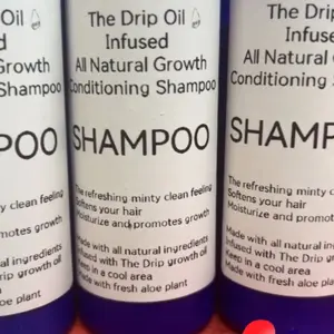 The Drip Oil Infused All Natural Growth Shampoo with Fresh Aloe Plant & Minty Clean Feel for Softened Hair - 8oz