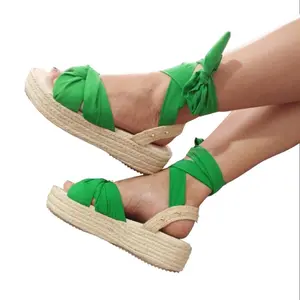 Colombian Sandals Espadrille Yute Sandals with Pearl Accent Ankle Strap for Women's Fashion