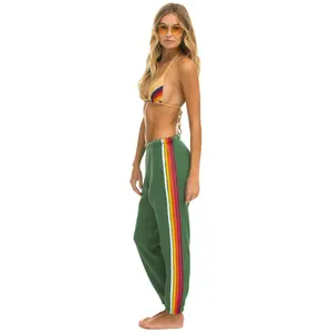 5 STRIPE SWEATPANTS - PALM // RAINBOW WHITE