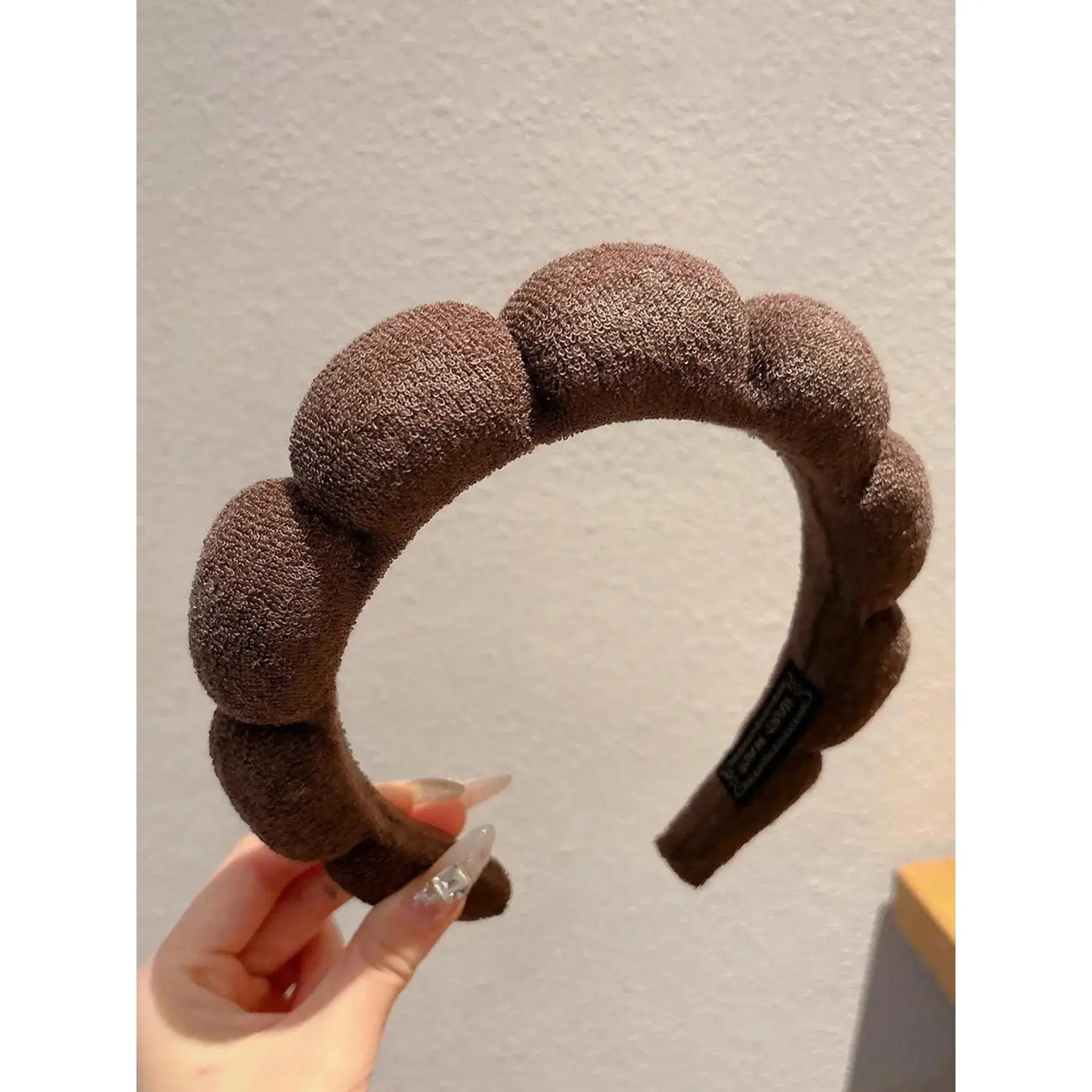 2026 New Model Women's Fashion Coffee Color Cloud Twist High Crown Headband, Keeps Hair in Place for Face Washing and Makeup, Daily Home Accessory Love Timeless Crystal Bohemian Classy Handmade Dainty Anniversary Fit