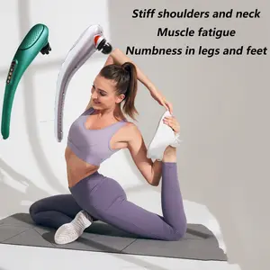 Wireless Handheld Back Massager, Portable Electric Massage Stick, Suitable for Shoulder, Waist, Legs, Muscle Relaxation Handheld Massager, 15 Modes Available, Equipped with 6 Massage Heads, Relieves Back Pain Deep Tissue Back Massager